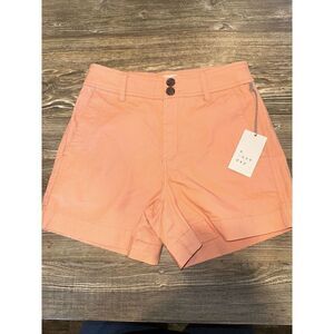 Women's High-Rise Everyday Shorts - A New Day Peach Orange 4. NWT. M/1
